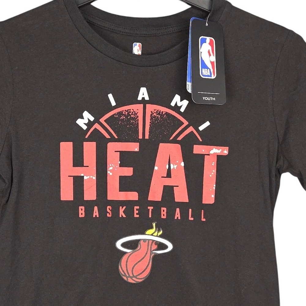 Miami Heat Youth Medium 10/12 T-Shirt NBA Basketball Tee Black Boys Kids New‎